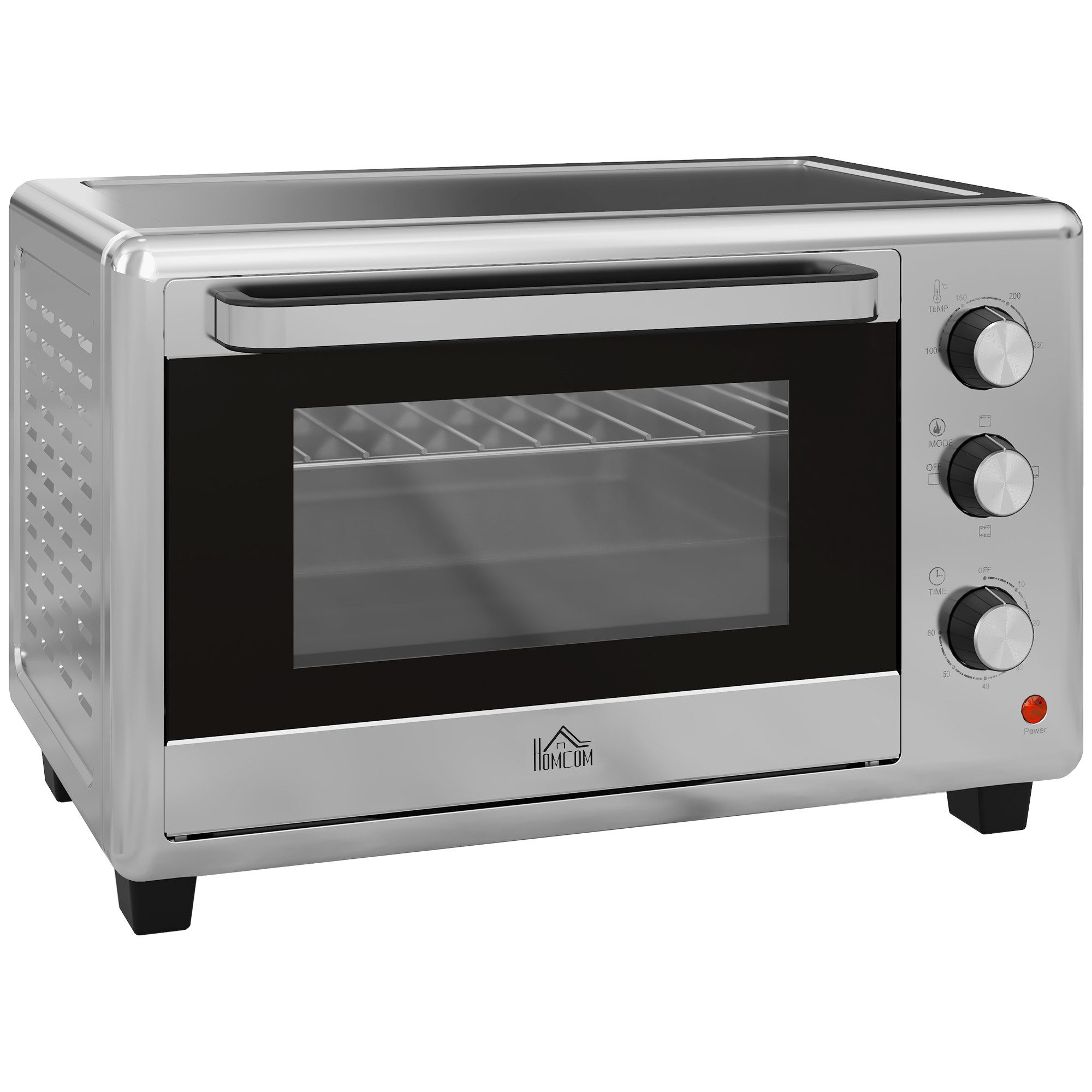 Minibackofen Miniofen mit 60-Minuten-Timer, Pizza-Ofen mit 4-Schicht-Design