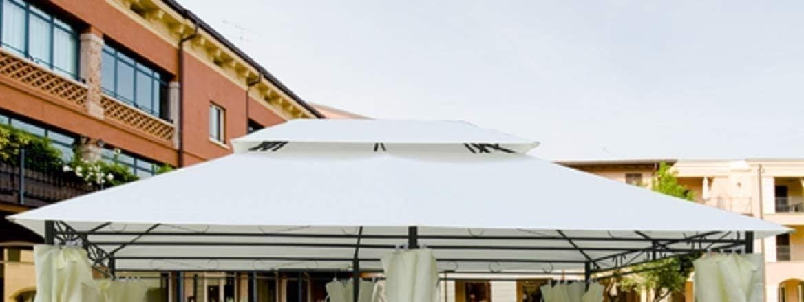 Megashopitalia Telo di Ricambio per Gazebo 3x4 con Aggancio a Sporgenza Top Telo Ecrù con Airvent