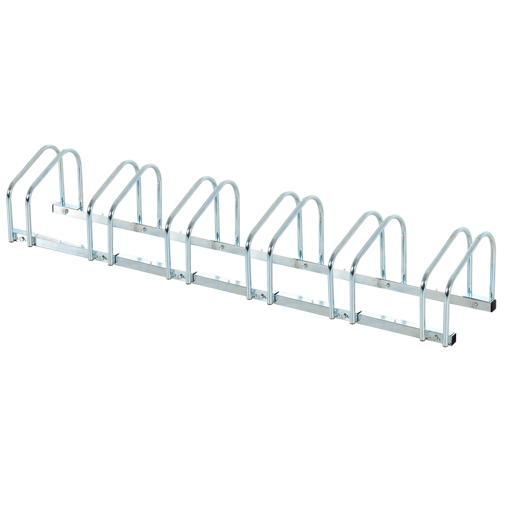 HOMCOM Fahrradständer für 6 Fahrräder wetterfest Wand- oder Bodenmontage Stahl 179 x 33 x 27cm