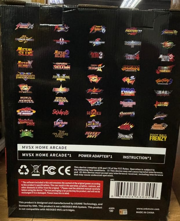 UNICO MVSX Home Arcade, 50 giochi retro con licenza ufficiale SNK precaricati, Supporta due giocatori per giocare contemporaneamente : Amazon.it: Videogiochi