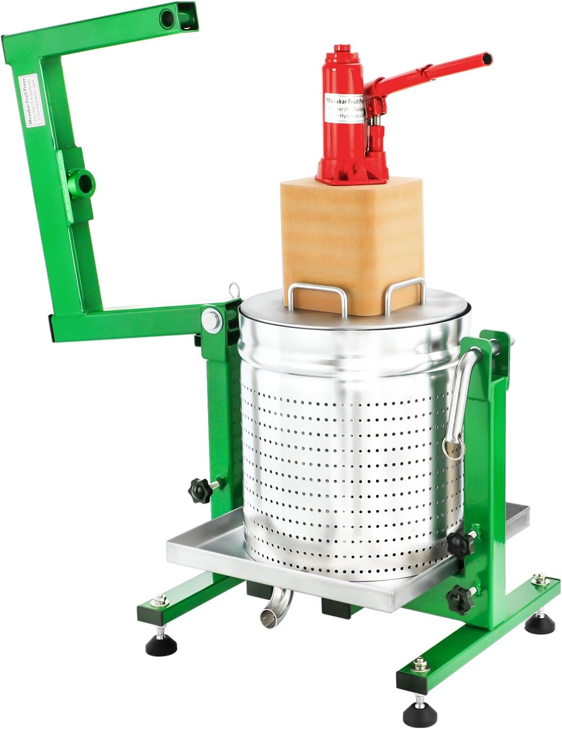 Mosakar Hydraulic Fruit Press 5.28 Gal 2 Ton Stainless Steel