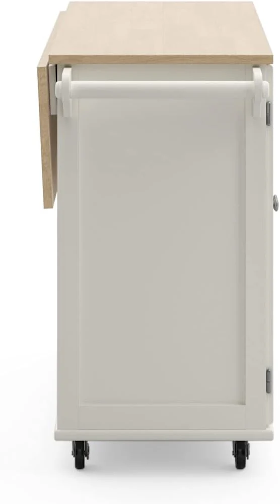 Homestyles Dolly Madison Mobile Kitchen Island Cart, Drop Leaf Breakfast Bar