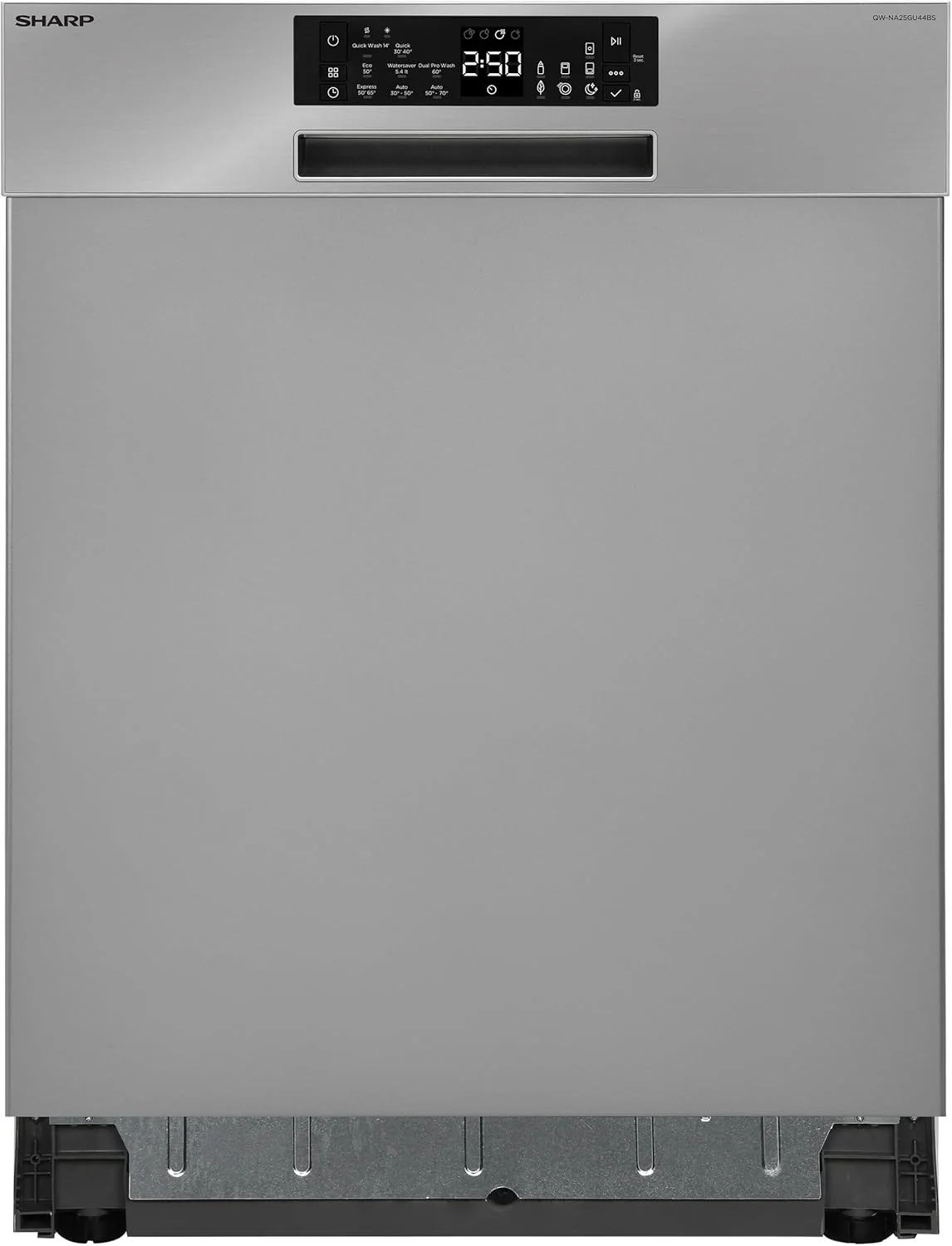 Sharp Unterbau-Geschirrsp��ler | Sp��lmaschine 60 cm | 14 Ma?gedecke | 8 Programme | AquaStop | Auto-Door | Inverter Motor | AquaGlide + WaterBlade | leise 44 dB | EEK B | QW-NA25GU44BS-DE