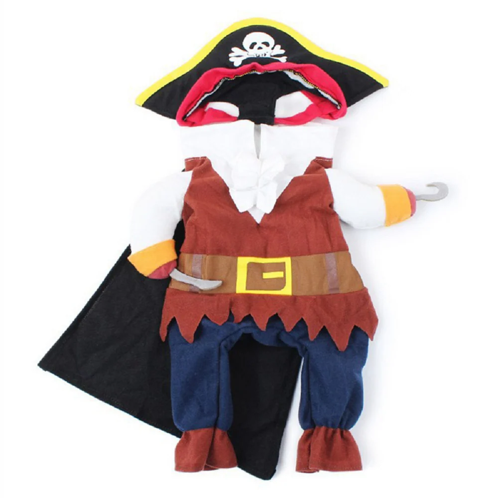 Pirate Halloween Dog & Cat Costume Funny Puppy Suit for Parties & Photo Shoots