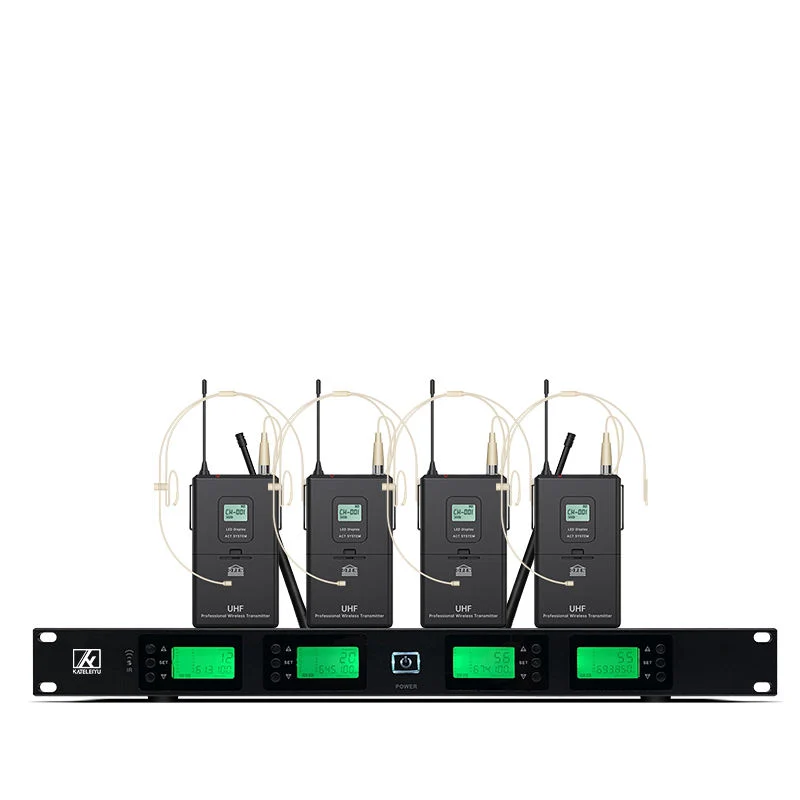 ERZHEN 4-Channel Ultra-High Frequency Wireless Microphone System For Karaoke #A4000