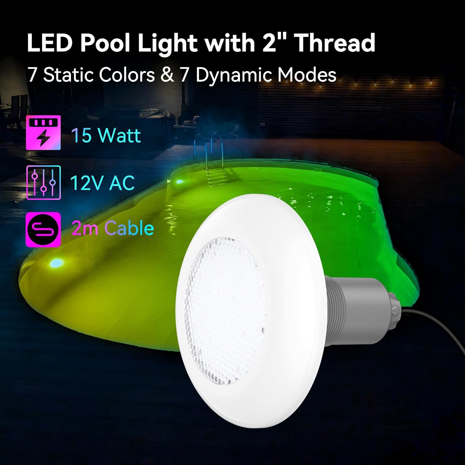 LyLmLe LED Poolscheinwerfer mit Außengewinde 2