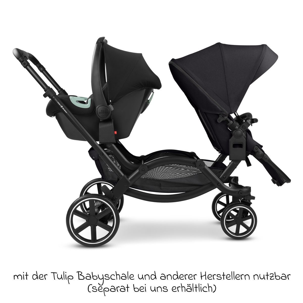 Geschwisterwagen Zoom - Pure - Coal