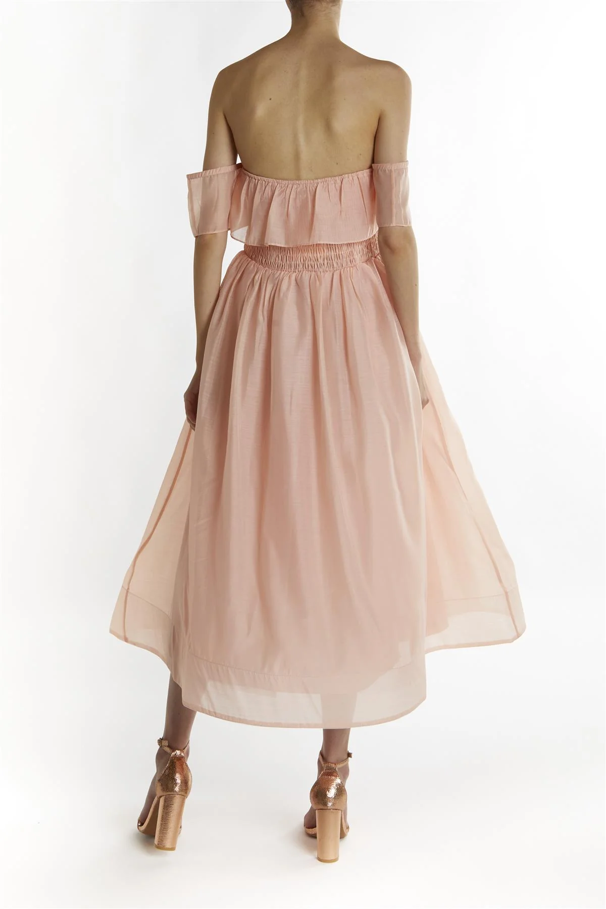 Dusty-Pink Emely Bandeau Midi-Dress