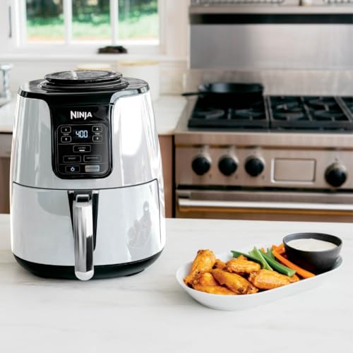 Ninja Air Fryer   4 Quart Ceramic Coated, 75% Less Fat, Fast Cooking, Multi Function Air Fry, Reheat, Dehydrate, Dishwasher Safe (White) : Home & Kitchen