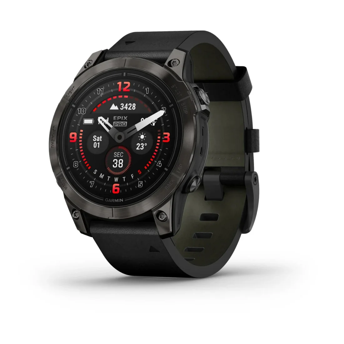 Orologio Garmin Epix 2 Pro 47mm carbon gray pelle nera 010-02803-30