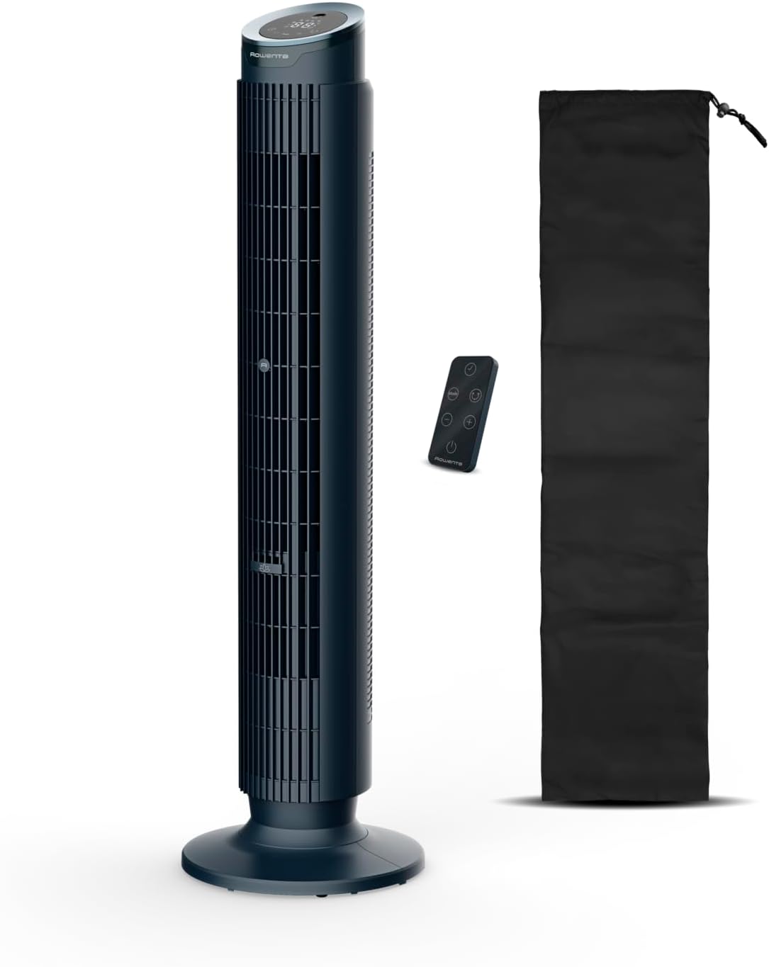 Rowenta Eole Silence Force Turmventilator, leistungsstark, Silent-Modus, 12 Geschwindigkeitsstufen, 5 Automatikmodi, Timer, 60-90°-Schwenkung, Fernbedienung, Staubschutzabdeckung, Blau, VU7050F0