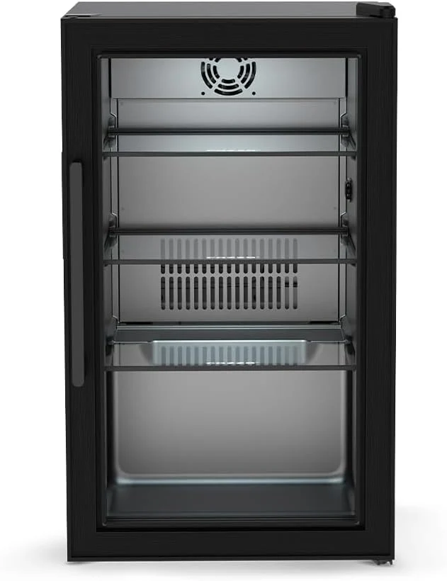 cozze Elements Getränkekühlschrank 63 L, IP44 Stecker, Kompressor-Kühlung 3–10 °C, Glastür, LED-Innenlicht, 3 Glasablagen, Outdoor-Küche