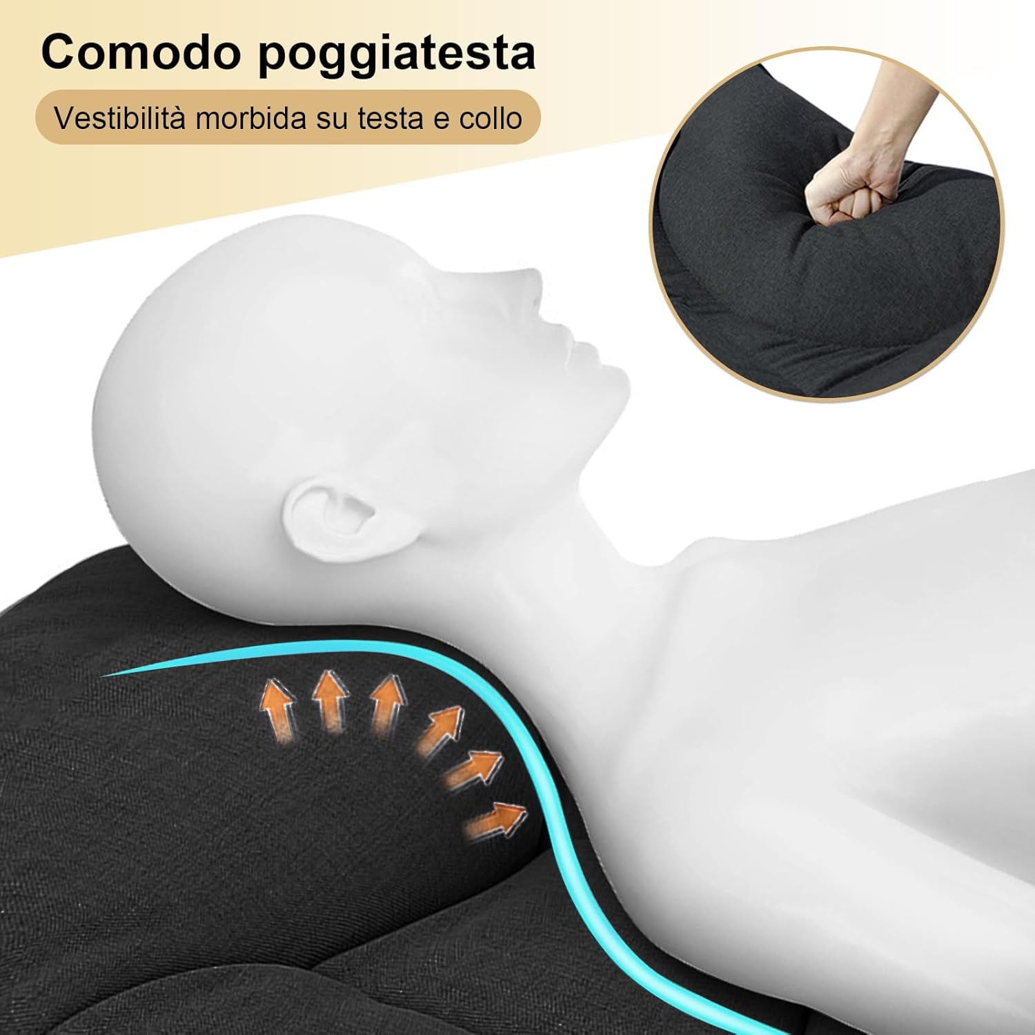 ATORPOK SHOP Lettino da Campeggio per Adulti con Cuscino e Cuscino, Tenda Leggero con Borsa da Trasporto per Bambini, Caricabile Fino a 200 kg