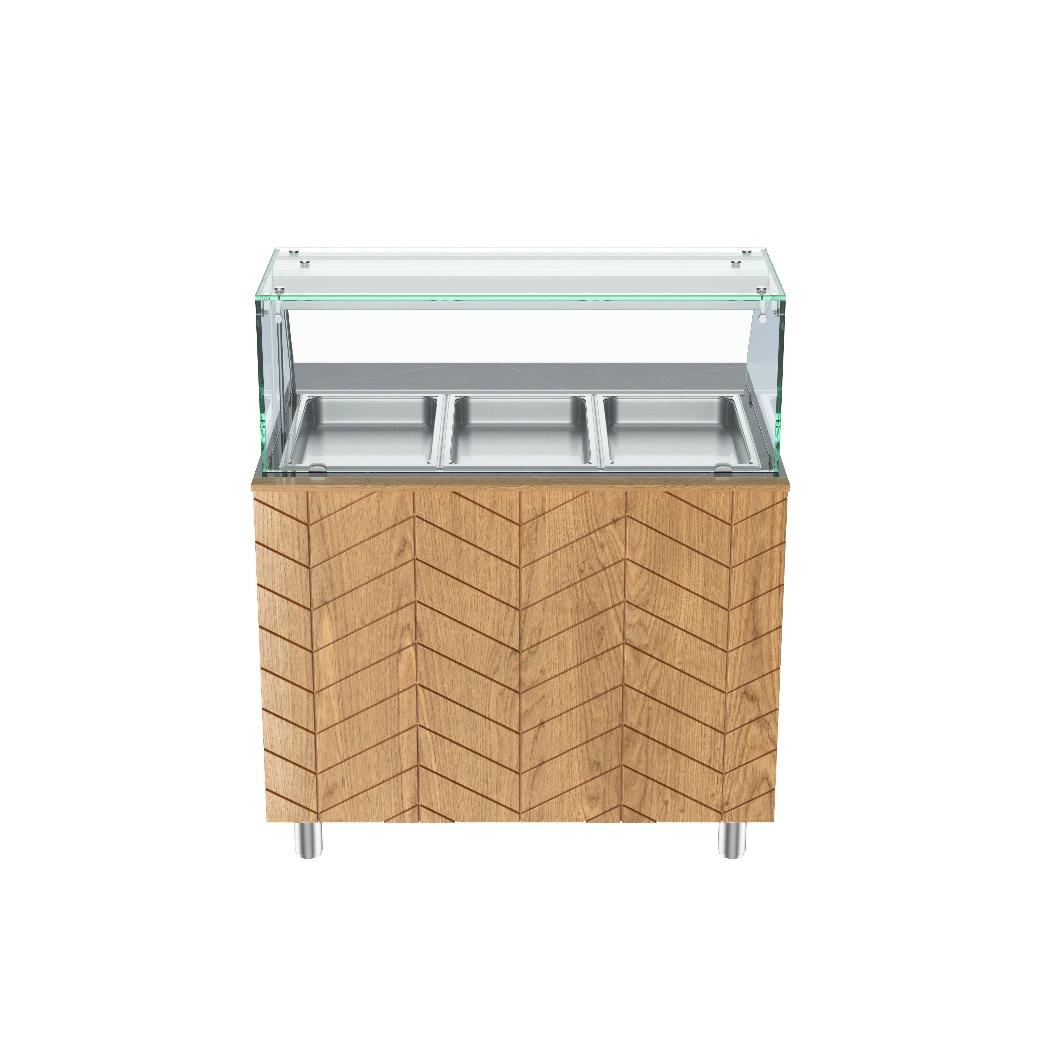 Pizzaofen Bain Marie Warmtheke Premium 107 x 80 x 145 cm schwarzer Compact LED