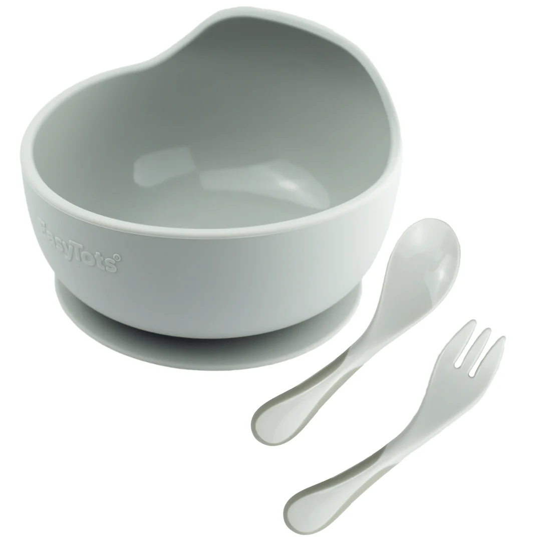 Suction Bowl + Curved Learning Cutlery Set