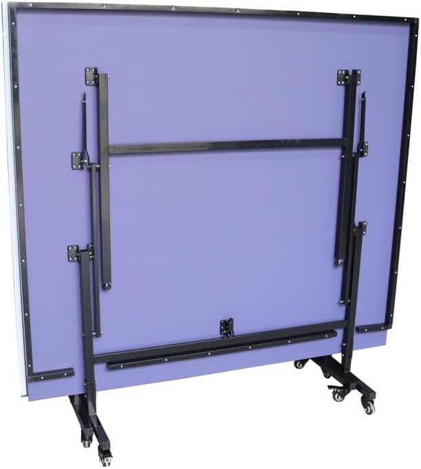 TechFit Tavolo da Ping Pong Professionale per Interni - Pieghevole da Interno con Inclinazione Unilaterale, Struttura Metallica Nera, Rete da 180 cm, Roti Silconate con Freni, 274x152,5x76 cm