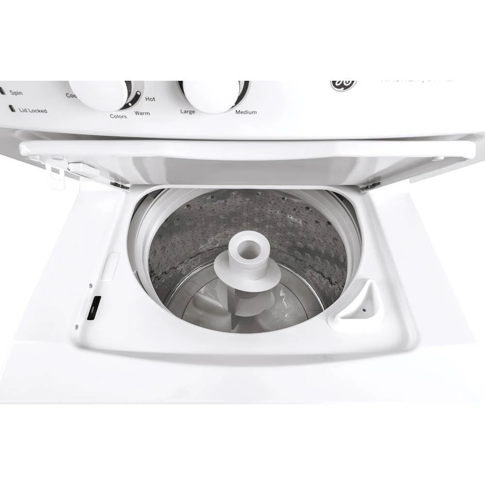 Laundry Center 2025 with 3.8 cubic foot (approx. 108 liters) top-loading washing machine and 5.9 cubic foot (approx. 167 liters) electric dryer �C White