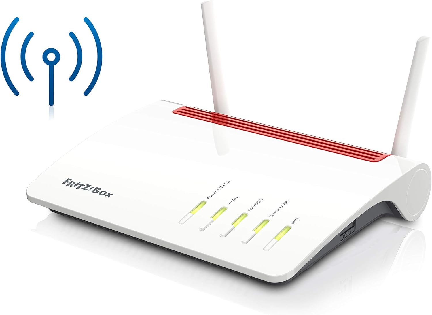 FRITZ!Box 6890 LTE & Vdsl/Adsl2 Edition International, Modem Router combo con Wi-Fi Dual Band fino a 2.533 Mbits/s, Mesh, 4x Gigabit Lan, VoIP, Base Dect, SIM Slot, Interfaccia in Italiano