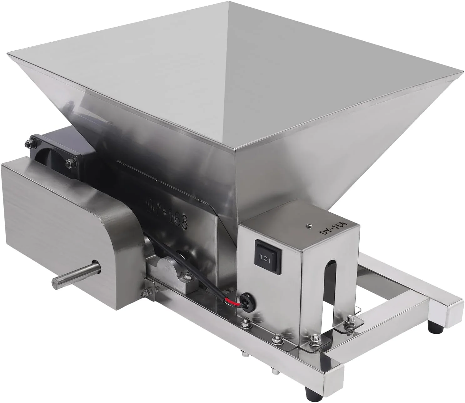 4L Elektrische Obstmühle, Edelstahl Apfelpresse Maischemühle Obst Schredder, Obstmühle zum Zerkleinern von Früchten, Brot und braunem Zucker