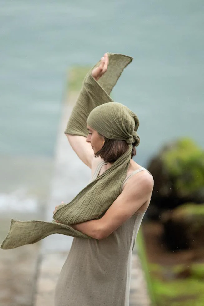 Pure Linen Scarf | Khaki