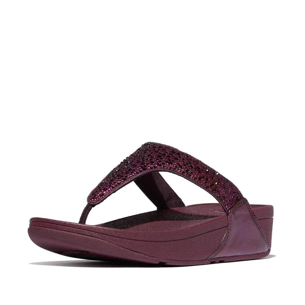 FitFlop Lulu Glitzer Metallic Plumberry Zehensteg