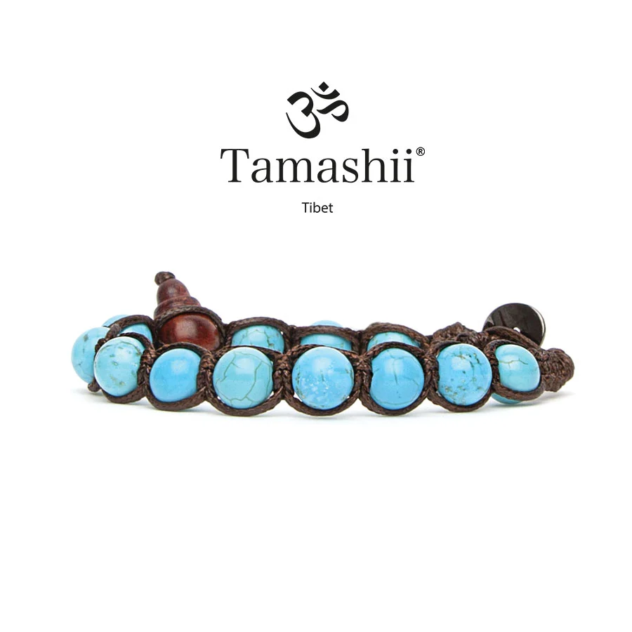 Bracciale Tamashii a un giro in turchese da 8 mm BHS900-7