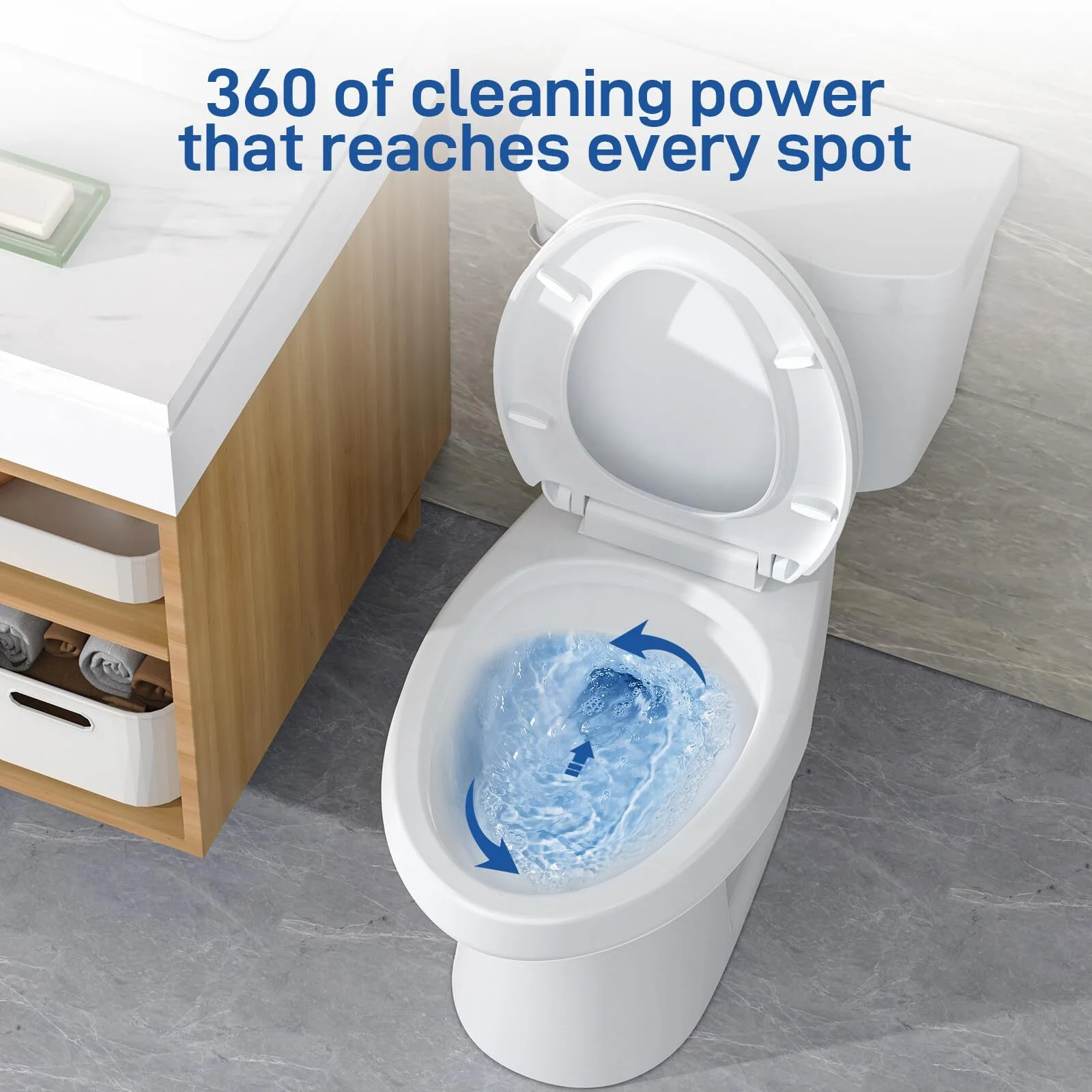 Two-Piece Elongated 1.28 GPF Siphonic Flush Toilet with Soft Close Seat, Universal Height ADA Cotton White (Toilet Seat Included)
