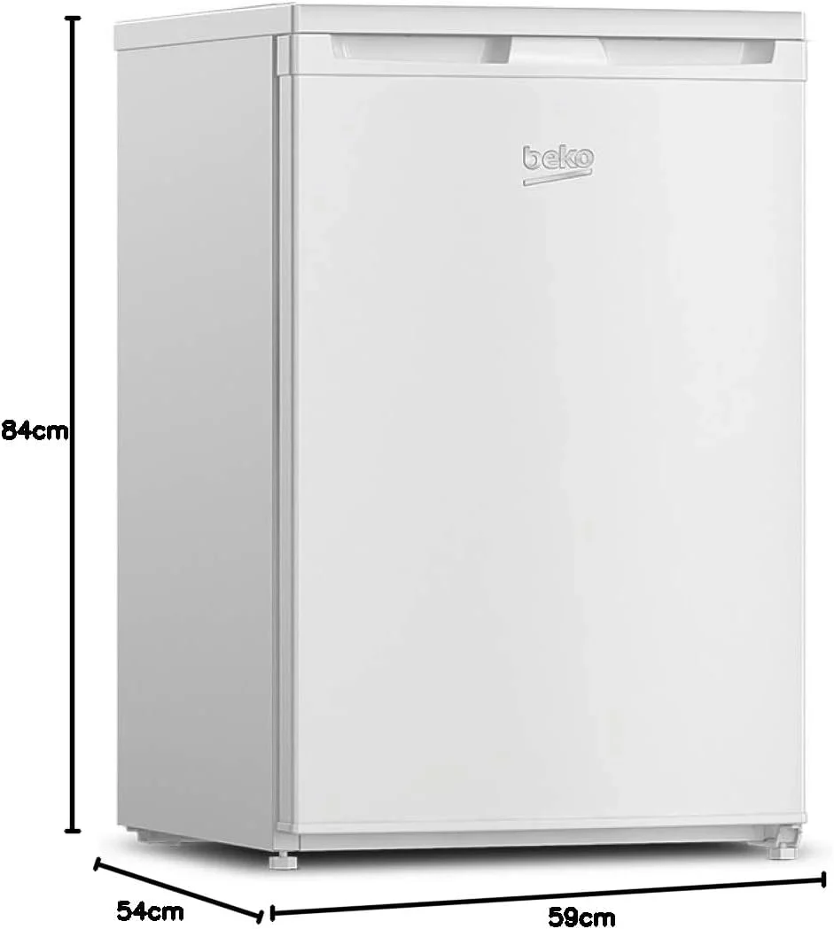 Beko TSE1424N b100 Tischk��hlschrank, 128 l Gesamtrauminhalt, wechselbarer T��ranschlag, gute Beleuchtung im Ger?t, 37 dB, robuste Glasablagen, Wei?