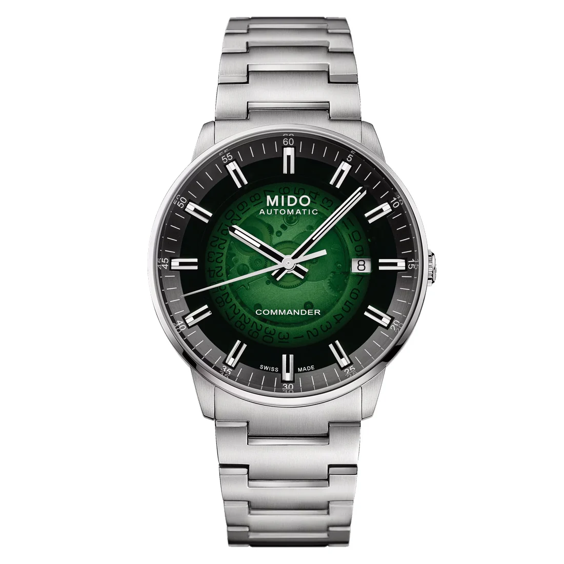 Orologio Mido Commander Gradient quadrante verde trasparente