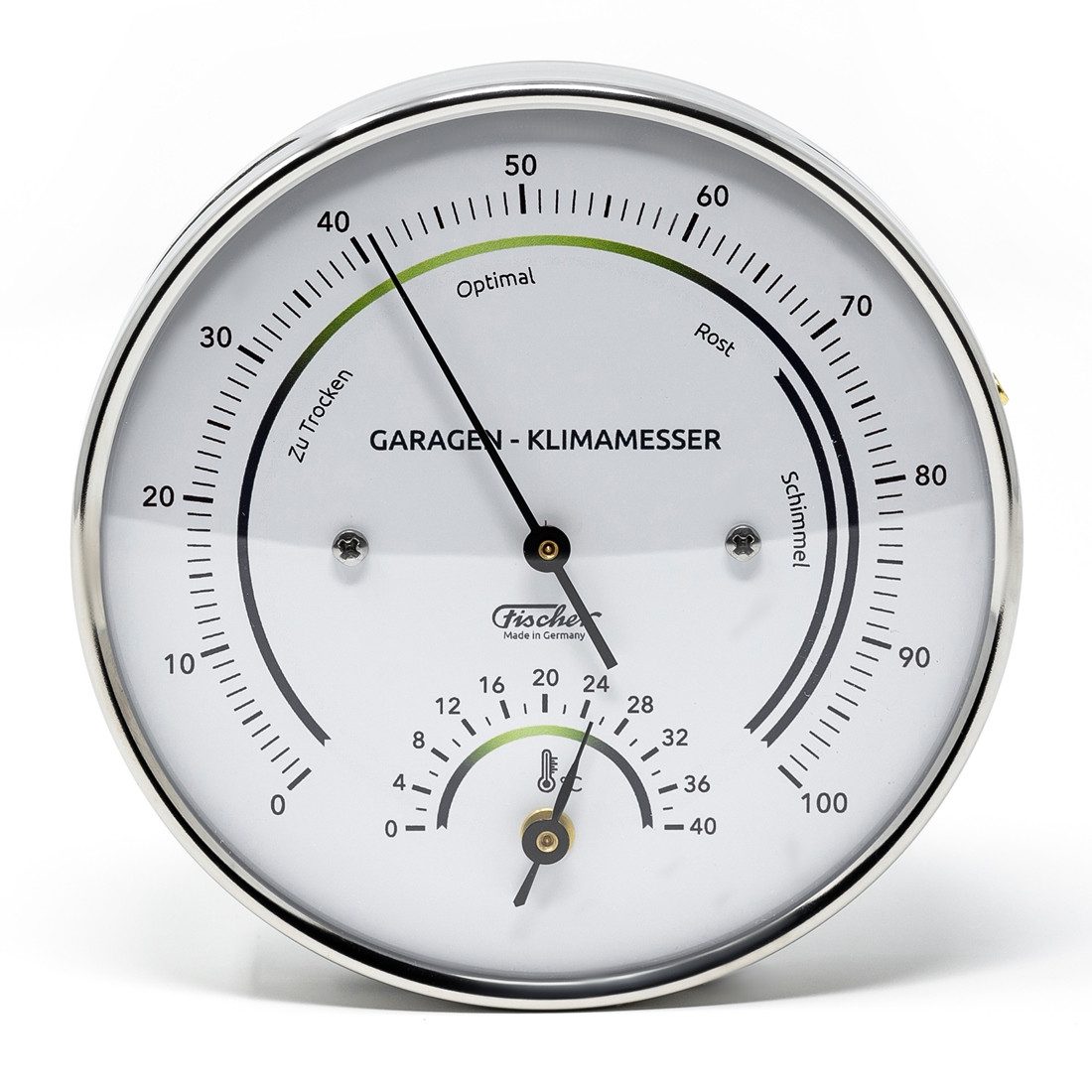 Klimamesser Fischer 122.01HT-Garage Klimamesser Hygrothermometer Made in Germany