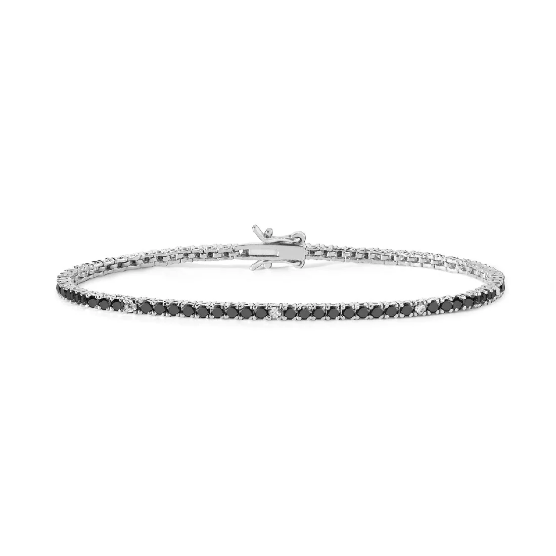 Bracciale tennis Comete argento bianco zirconi neri e bianchi BRA 176 M16