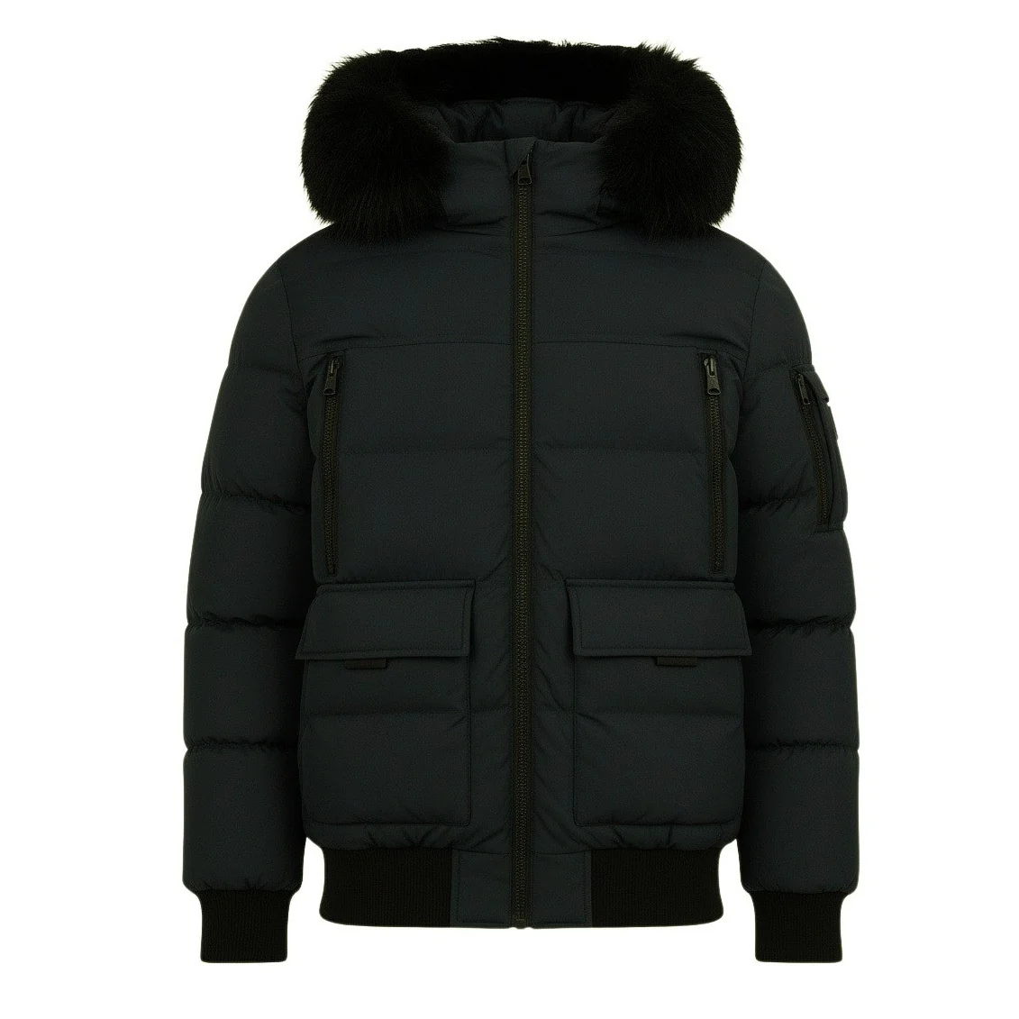 12  Pack Youth Bomber Hooded Winter Jacket - Black