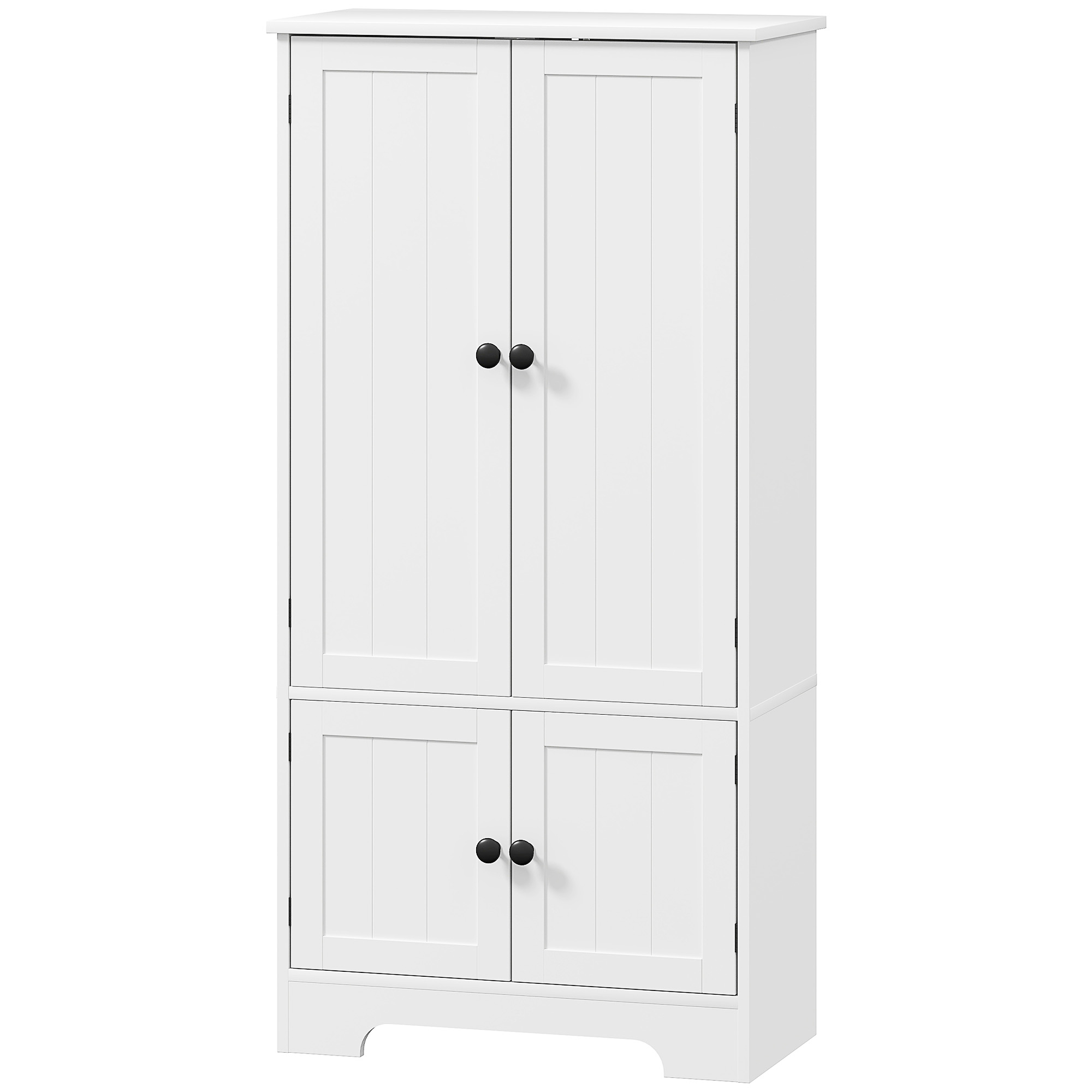 HOMCOM Küchenschrank Buffet Küchenmöbel mit Schränken und verstellbaren Regalen, 58,2 x 30 x 123 cm, weiß