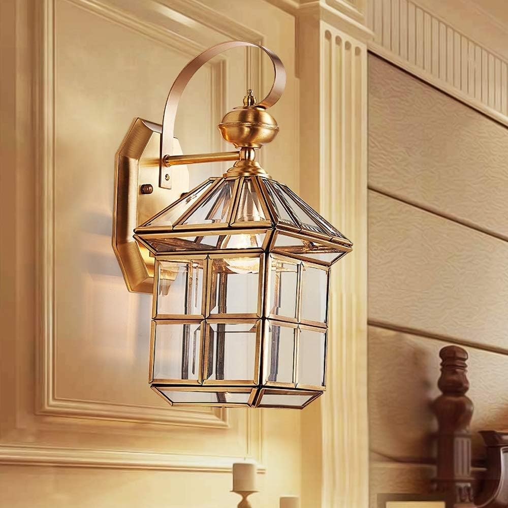 Antike Kupfer-Wandleuchte Für Den Außenbereich – Ip54 wasserdichte Gartenlaterne Mit E27-Glasfassung Für Terrasse, Veranda Und Villendekoration