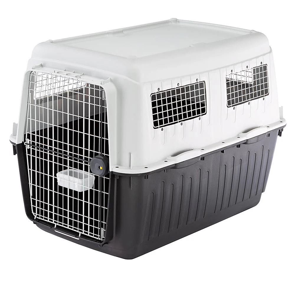 Atlas 80 – Trasportino Rigido per Cani di Taglia Grande, con Porta in Metallo, Blocco di Sicurezza, Ventilazione Laterale e Tappetino Igienico