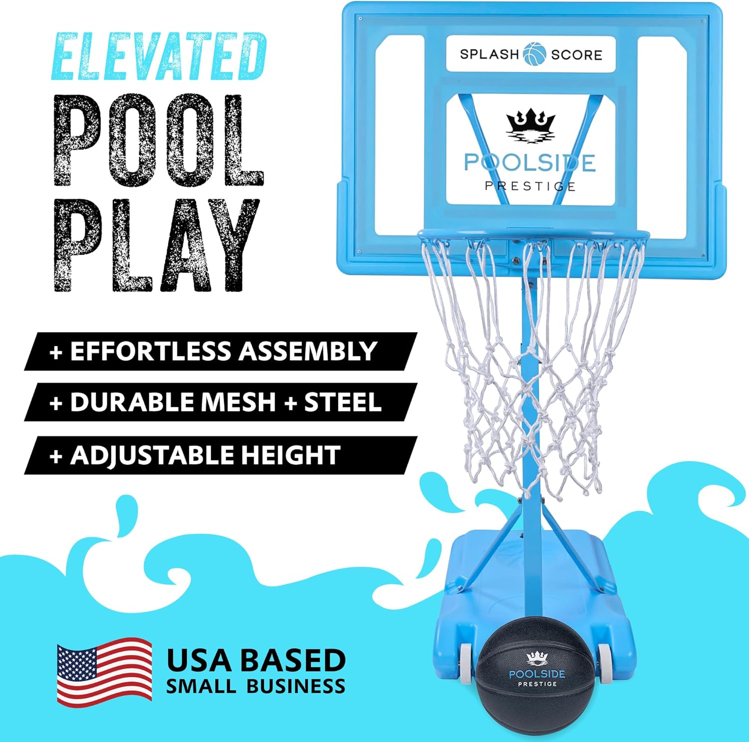 Adjustable Height Poolside Water Toys for Kids, Teens & Adults &ndash; Fun Swimming Pool Games