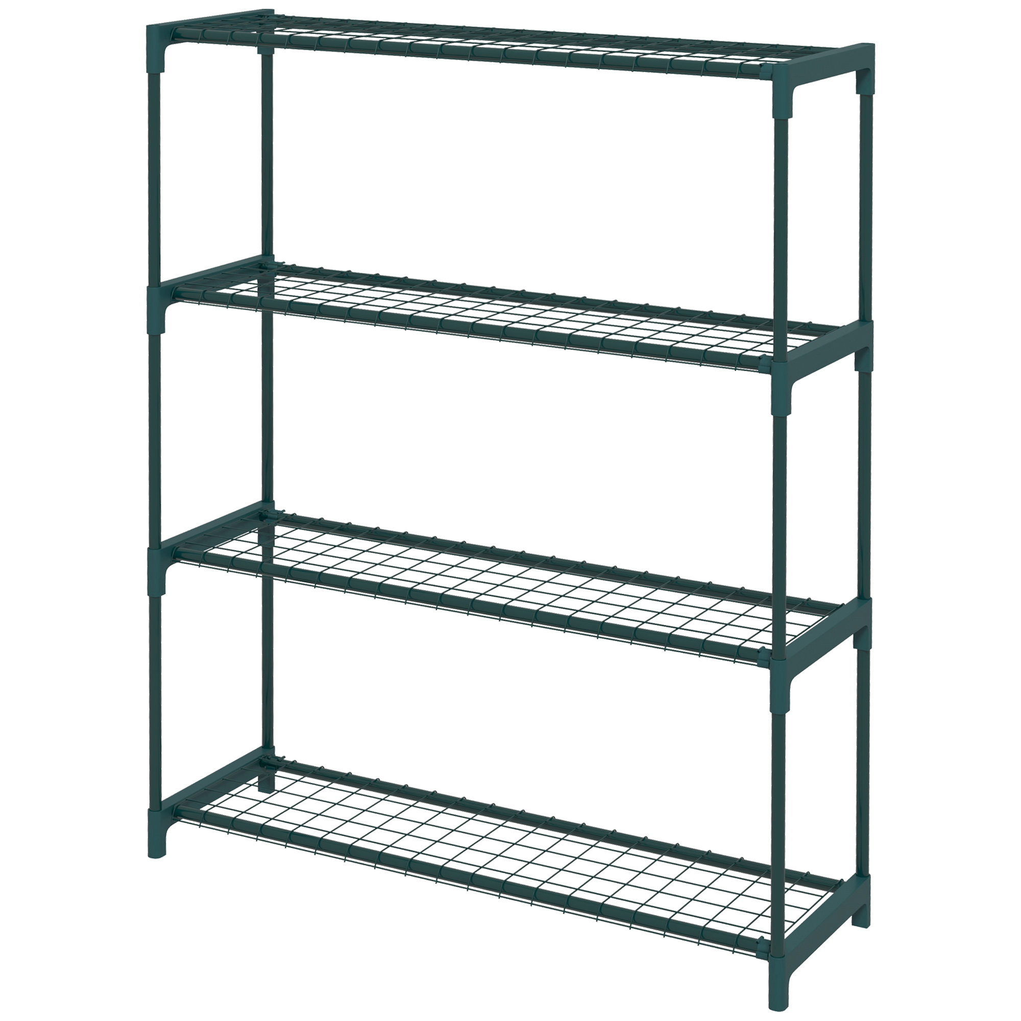 Outsunny Pflanzenregal Blumentreppe Pflanzentreppe, 4 Regale, 89 cm x 28 cm x 107 cm, Dunkelgrün
