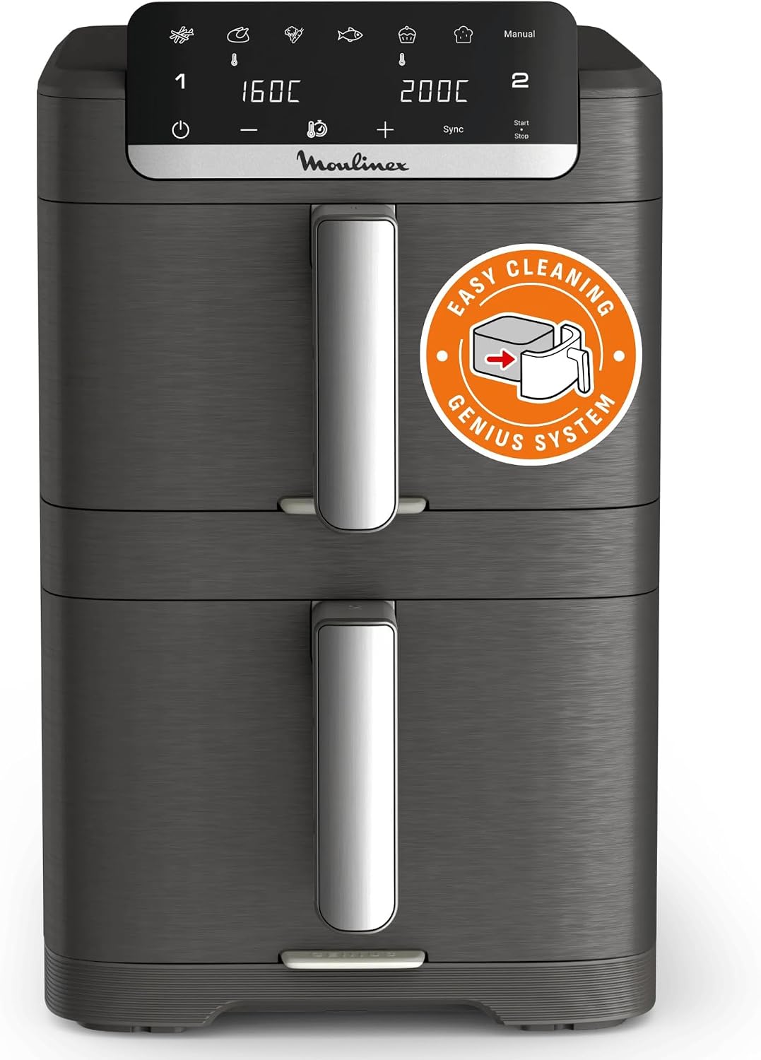 Moulinex Easy Fry Crispy Stack, Friggitrice ad Aria Verticale, EZ756H