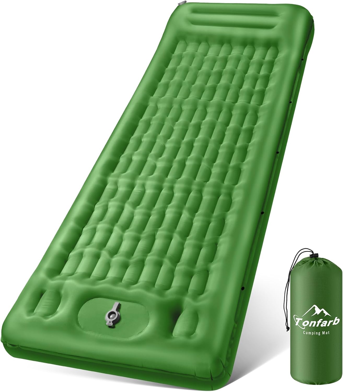 Tonfarb Materassino Campeggio con Pompa a Pedale, 12cm di Spessore Materassini Campeggio Gonfiabile con Cuscino, Impermeabile Ultraleggero Materassino per Backpacking, Viaggio, Campeggio, Spiaggia