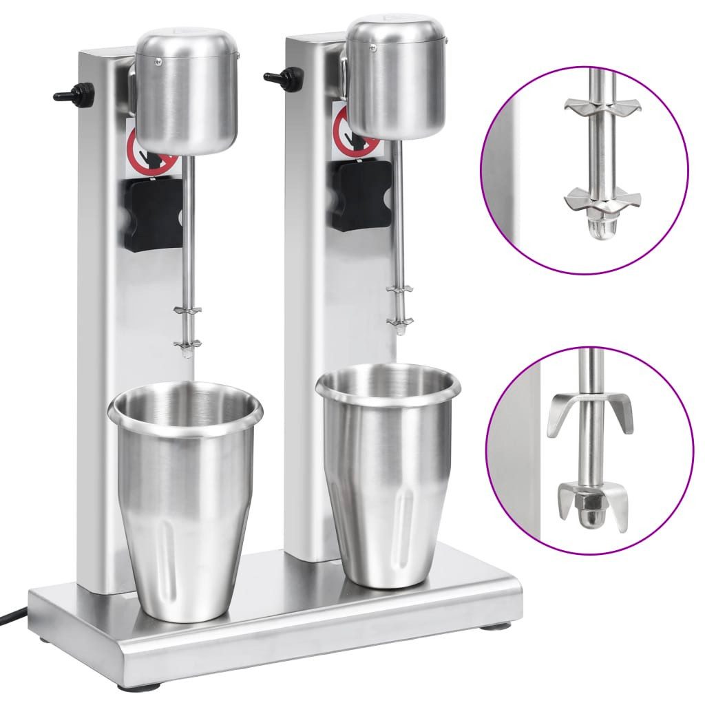 Standmixer Milchshake-Mixer mit zwei Bechern Edelstahl 2 L