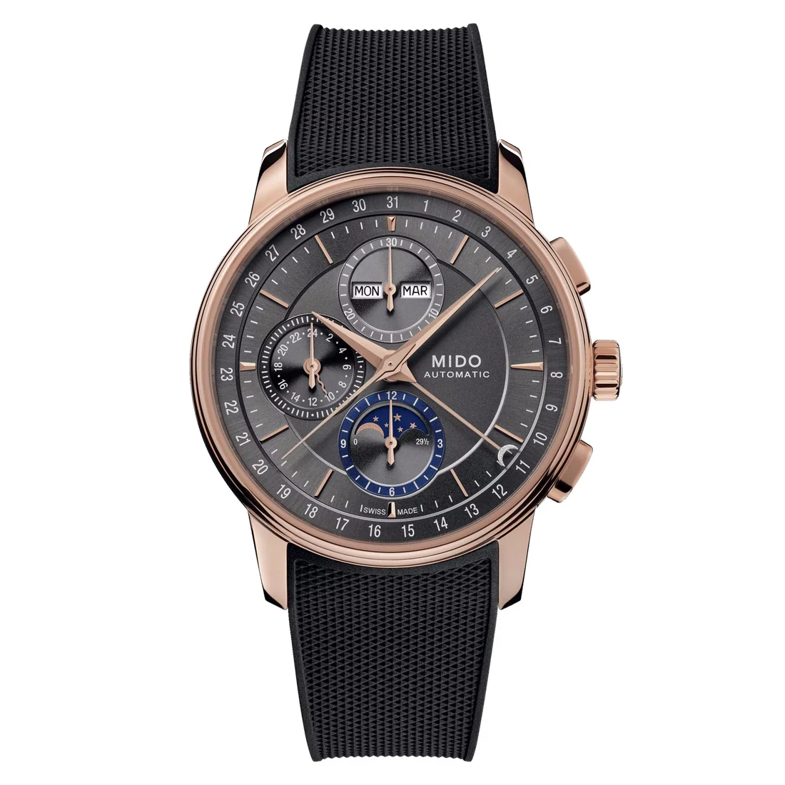 Orologio Mido Baroncelli Chronograph Moonphase PVD rosa
