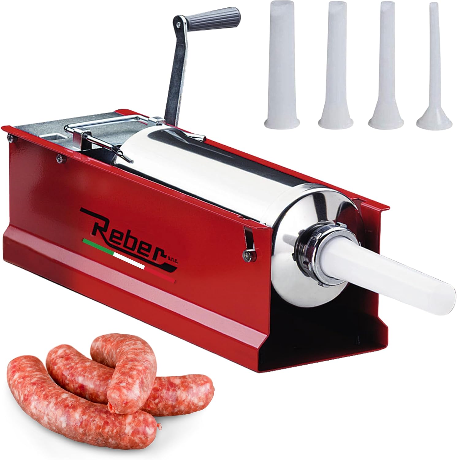 Reber Insaccatrice Manuale per Salsicce 5L/5KGS Orizzontale con 2 Velocità