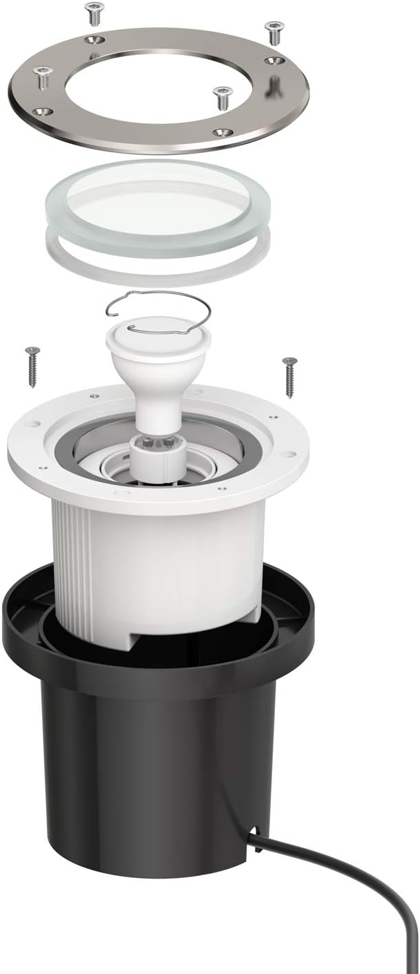 ledscom.de Boden-Einbauleuchte BOFU, Outdoor, IP67, schwenkbar, edelstahl, rund, 150mm Ø, 1x GU10 max. 15W, 6 Stk.