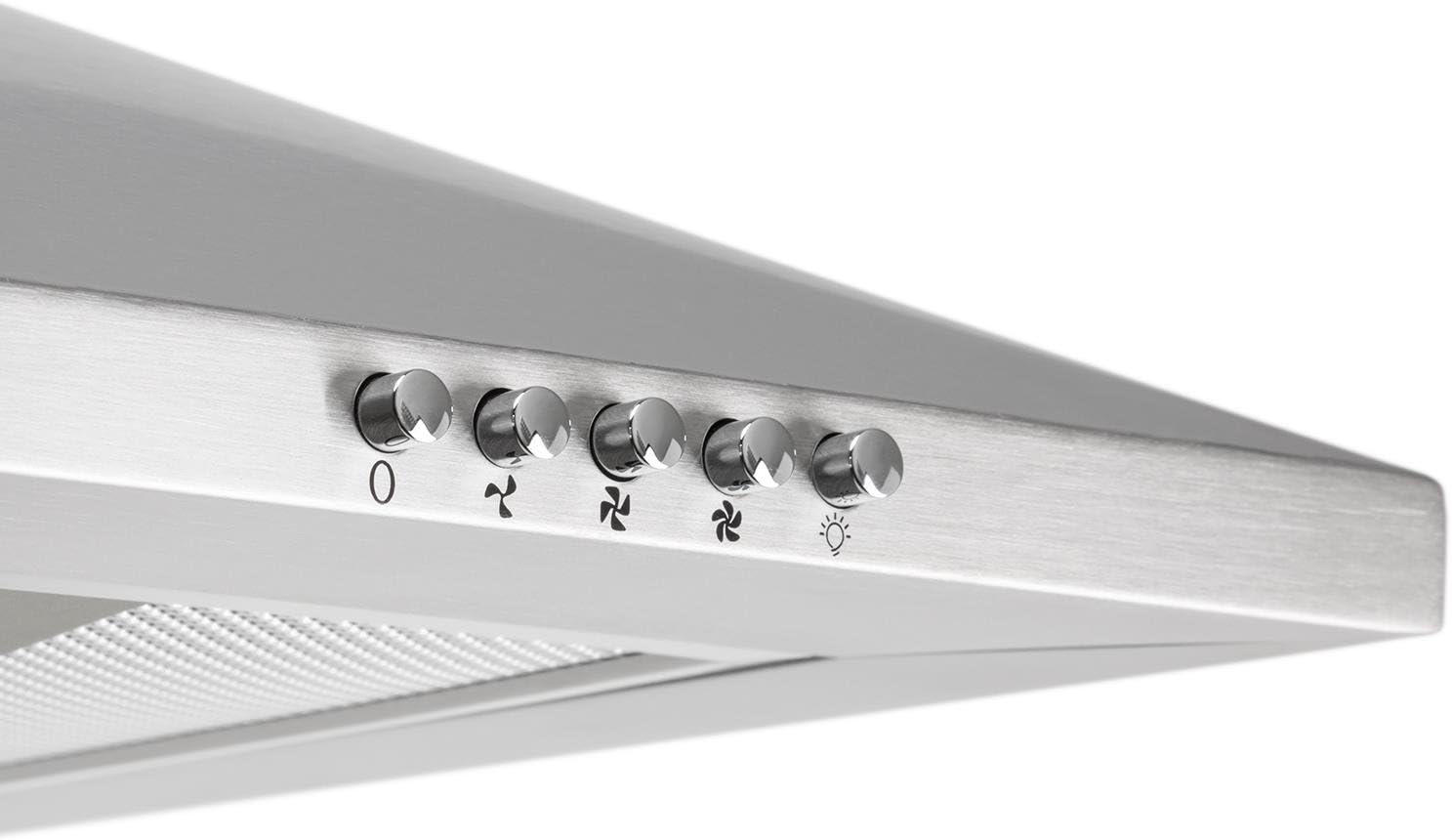 Klarstein TR6WS - Cappa Aspirante in acciaio inox, 6cm, potenza di aspirazione pari a 31m³/h, 3 livelli di potenza, modalità ricircolo disponibile, argento