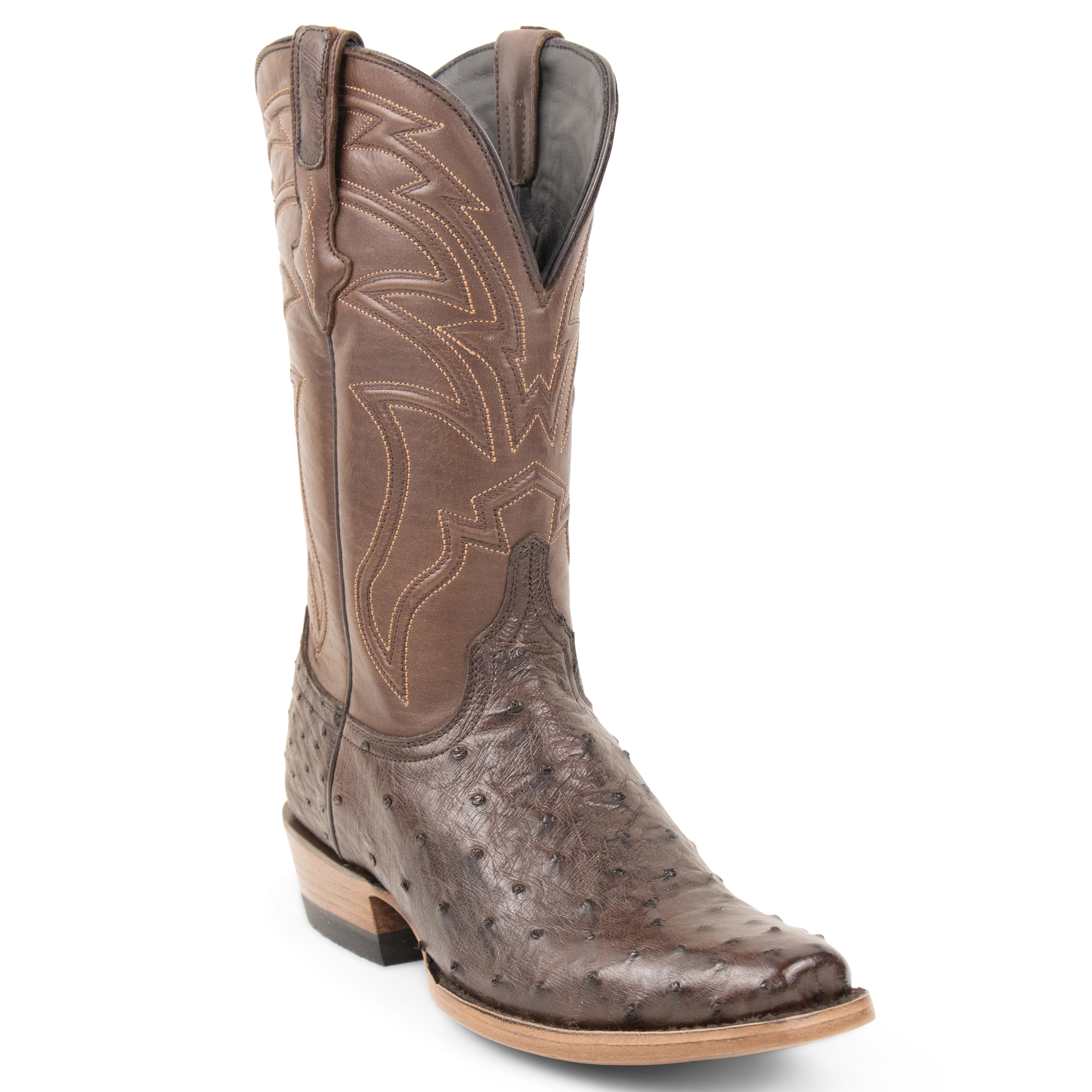 Resistol Boots Brown Gold Full Quill Ostrich Cutter Toe