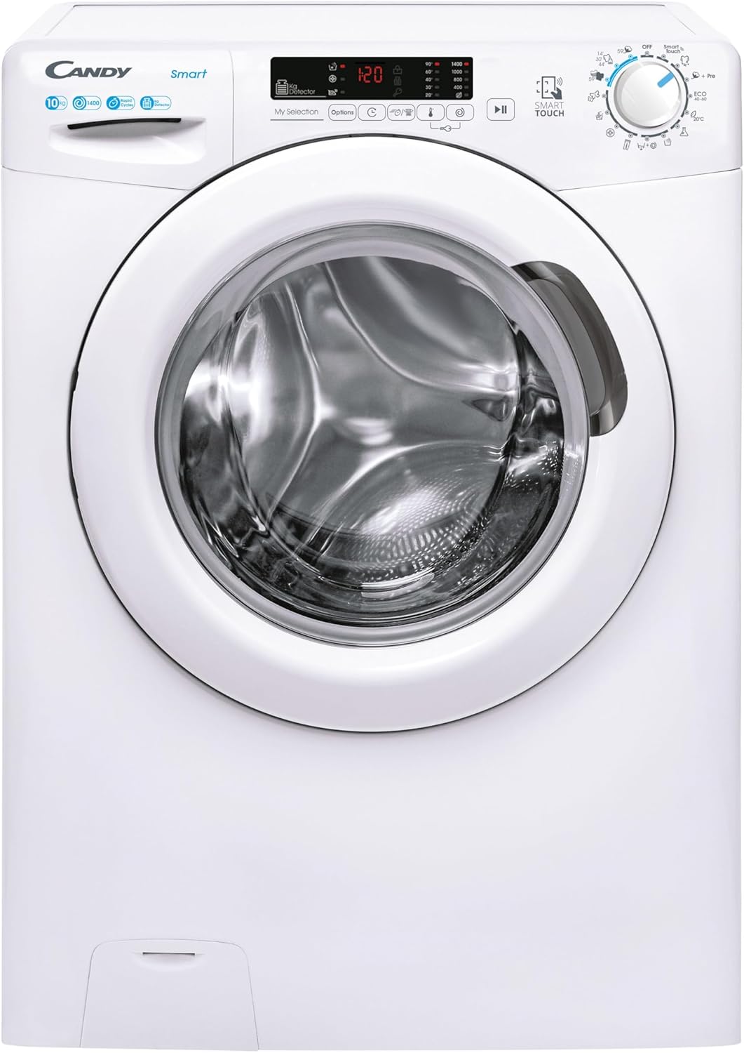 Candy Smart Lavatrice 9kg, Motore Inverter, carica frontale Classe A, 1400 giri, 16 Programmi, Cicli Rapidi, Partenza Ritardata, 60 x 52 x 85 cm, White – CS 149TXME-S
