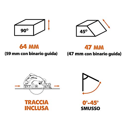 Evolution Power Tools   R185CCSX Sega Circolare Multi Materiale 185 mm Compatibile con Binario Guida (Pacchetto Abbinato con Binario da 1020 mm Incluso), 230 V : Amazon.it: Fai da te