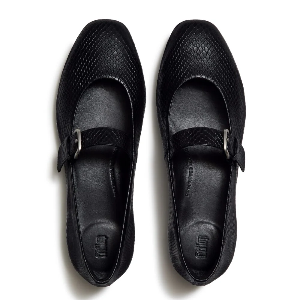 FitFlop Delicato Snake Mary All Black