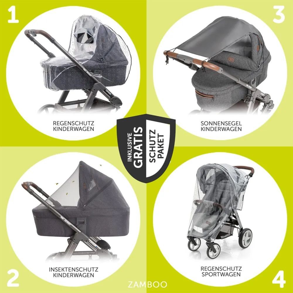 Kombi-Kinderwagen Vision X Duoset Silver - Melange Rose