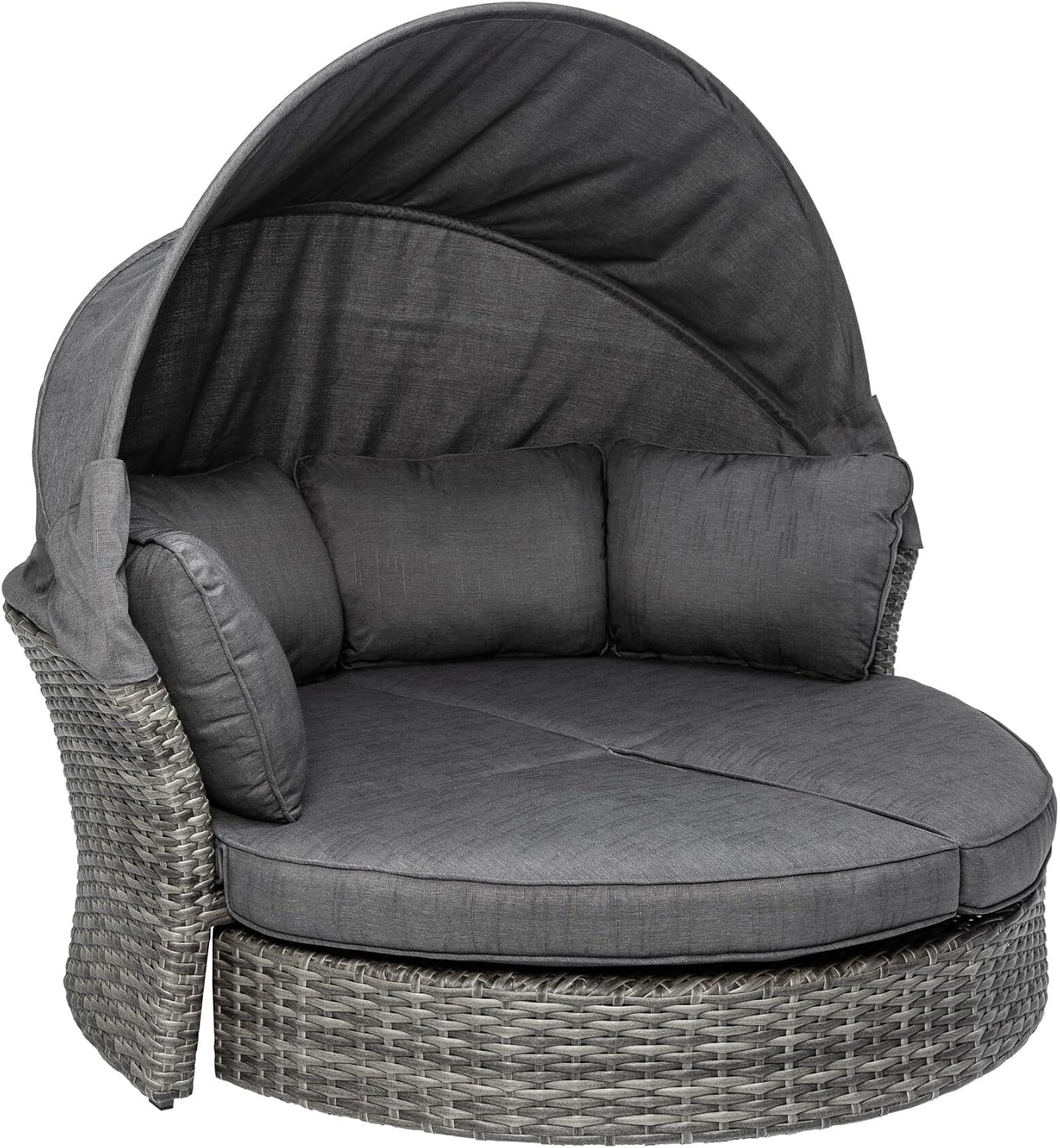 invicta INTERIOR Liegen, 195 cm, grau, Sonneninsel SEATTLE - - - Rattan Flachgewebe Aluminium